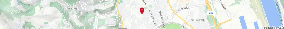 Map representation of the location for Apotheke am Schillerplatz in 4020 Linz
